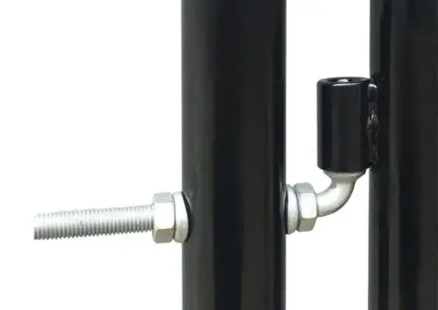 Poartă de gard cu o ușă, negru, 300x225 cm - 3/5