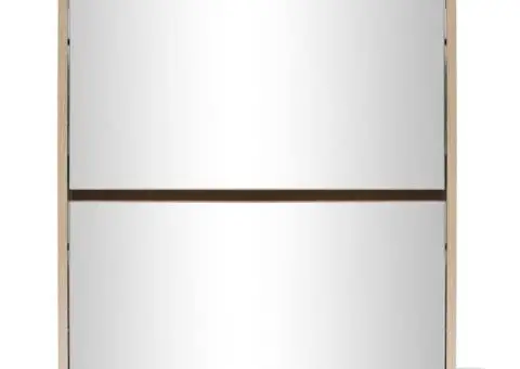 Pantofar cu oglindă 2 niveluri, culoare stejar, 63 x 17 x 67 cm - 4/5