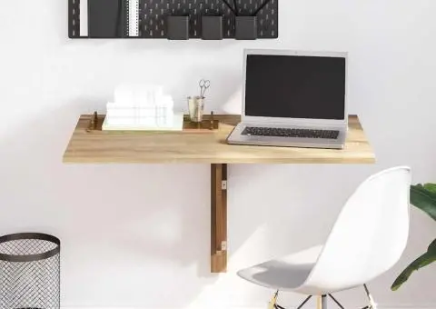 Masă de perete pliabilă, culoare stejar, 100 x 60 cm - 1/5