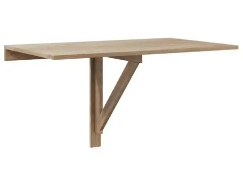 Masă de perete pliabilă, culoare stejar, 100 x 60 cm - 2/5