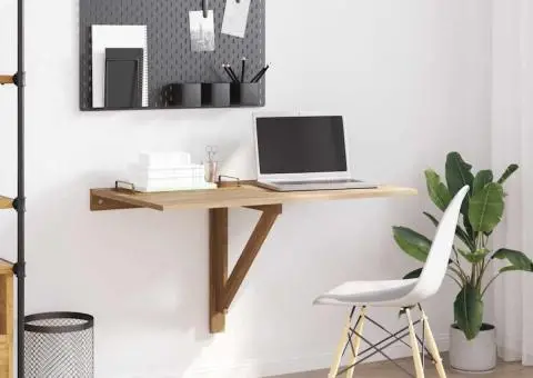 Masă de perete pliabilă, culoare stejar, 100 x 60 cm - 3/5