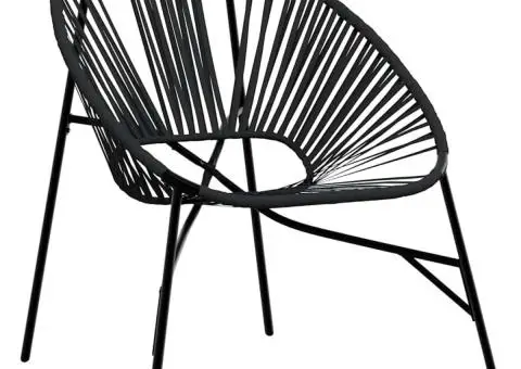 Scaun ouă de grădină Negru Poly Rattan - 2/5