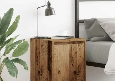 Noptiere montate pe perete 2 buc Lemn vechi 38x34x40 cm - 1/5