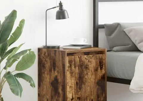 Noptiere montate pe perete 2 buc Stejar afumat 38x34x40 cm - 1/5