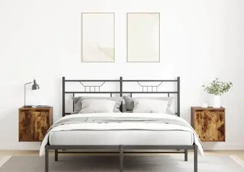 Noptiere montate pe perete 2 buc Stejar afumat 38x34x40 cm - 3/5