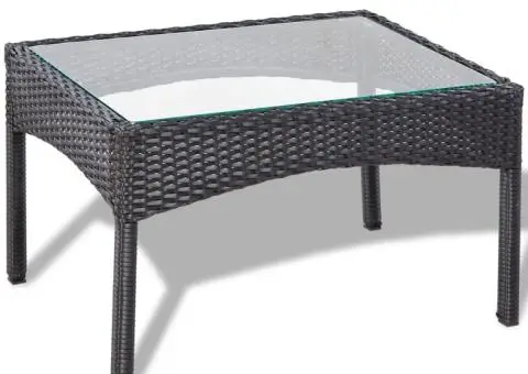 Set mobilier de grădină cu perne, 4 piese, negru, poliratan - 3/5