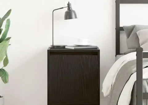 Noptiera montata pe perete Negru 38x34x40 cm - 3/5