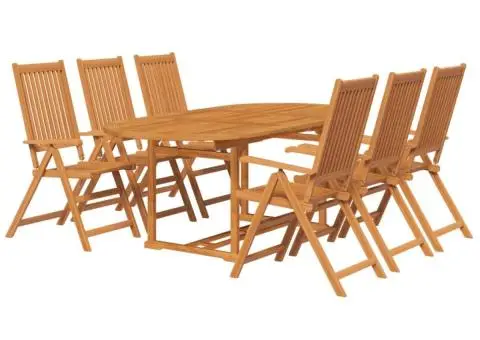 Set mobilier de exterior, 7 piese, lemn masiv de acacia - 3/5