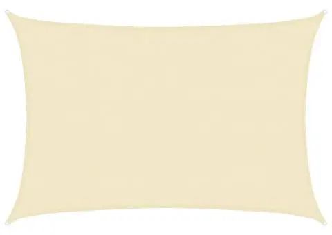 Parasolar din HDPE deptunghiular 4x6 m Crem - 2/5