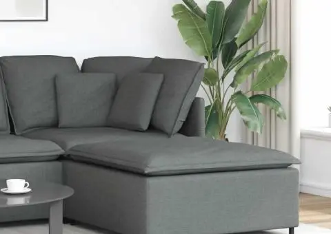 Modul taburet modular pentru canapea, gri închis, 100x100x48 cm - 1/5