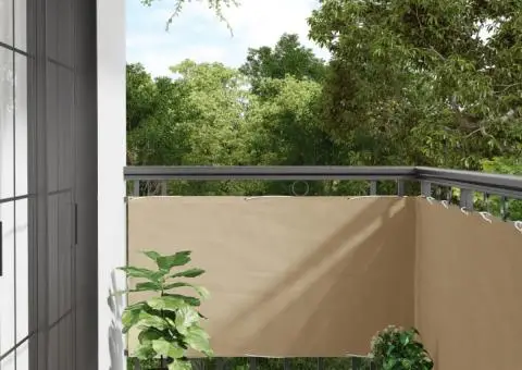 Prelată balcon, material textil oxford, 75 x 400 cm, bej - 1/5