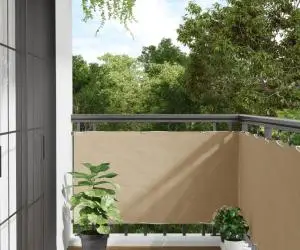 vidaXL Prelată balcon, material textil oxford, 75 x 400 cm, bej