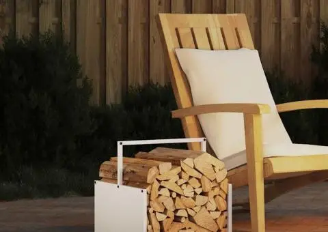 Suport pentru lemne de foc alb 40x40x40 cm Oțel laminat la rece - 1/5