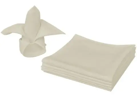 Șervete de masă, 50 x 50 cm, crem, 100 buc. - 1/4