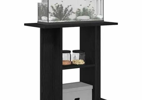 Suport pentru acvariu Stejar negru 60x30x60 cm lemn prelucrat - 4/5