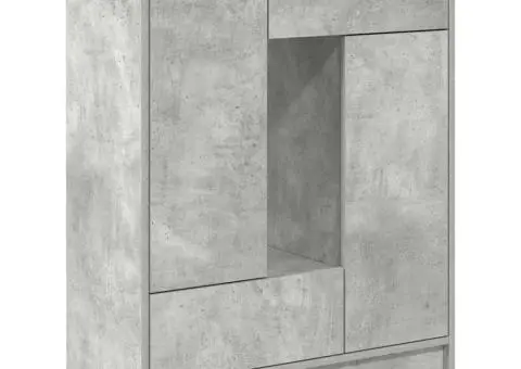 Bufetă cu sertare și uși Gri beton 73x31x90 cm - 2/5