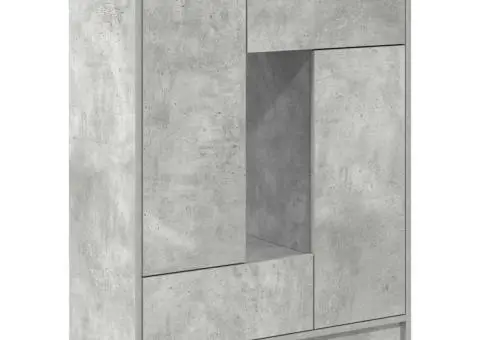 Bufetă cu sertare și uși Gri beton 73x31x90 cm - 4/5