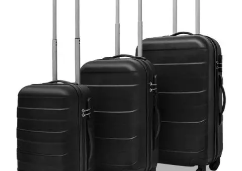 Set valize rigide, negru, 3 buc., 45,5/55/66 cm - 1/5