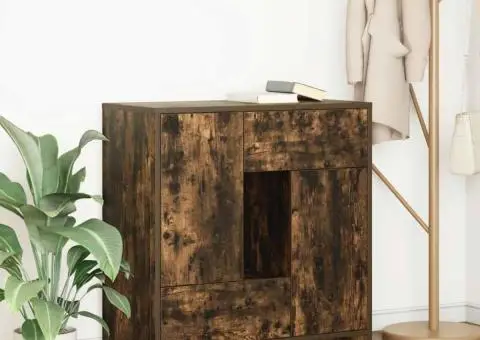 Bufetă cu sertare și uși Stejar afumat 70,5x34x74,5 cm - 1/5