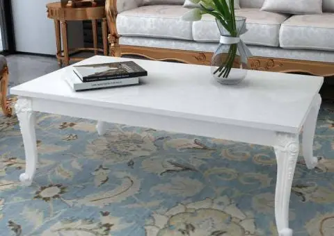 Măsuță de cafea, alb extralucios, 115x65x42 cm - 1/5