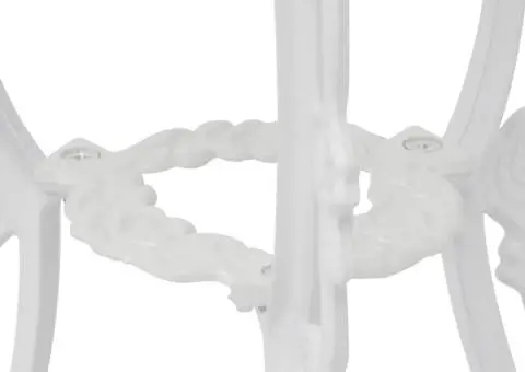 Set mobilier bistro, 3 piese, alb, aluminiu turnat - 3/5