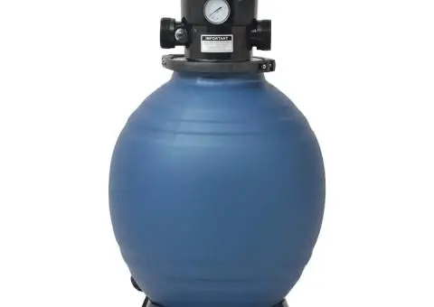 Filtru cu nisip pentru piscină supapă 6 poziții albastru 460 mm - 3/5