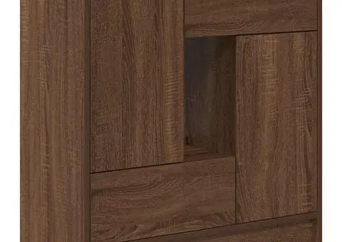 Bufetă cu sertare și uși Stejar maro 70,5x34x74,5 cm - 2/5