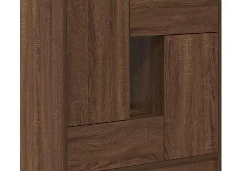 Bufetă cu sertare și uși Stejar maro 70,5x34x74,5 cm - 4/5