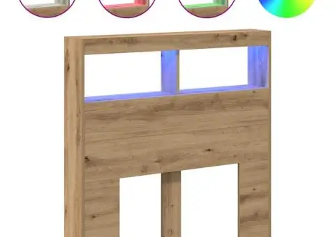 Dulap pentru tăblie cu LED Stejar Artisan 100x17x102 cm - 2/5