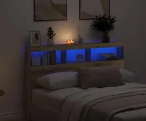 vidaXL Dulap pentru tăblie cu LED Stejar Artisan 160x17x102 cm