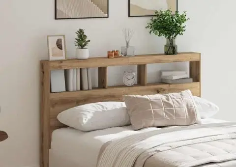 Dulap pentru tăblie cu LED Stejar Artisan 160x17x102 cm - 4/5