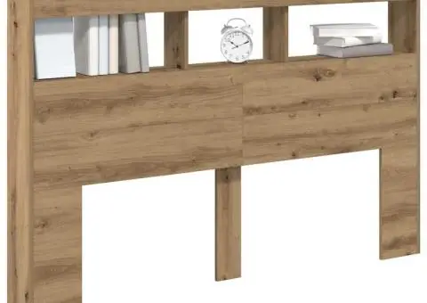 Dulap pentru tăblie cu LED Stejar Artisan 160x17x102 cm - 5/5