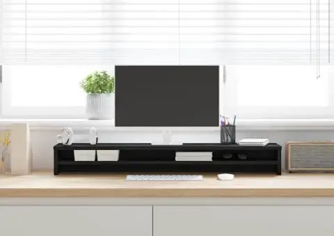 Suport pentru monitor Stejar negru 100x24x13 cm lemn prelucrat - 3/5