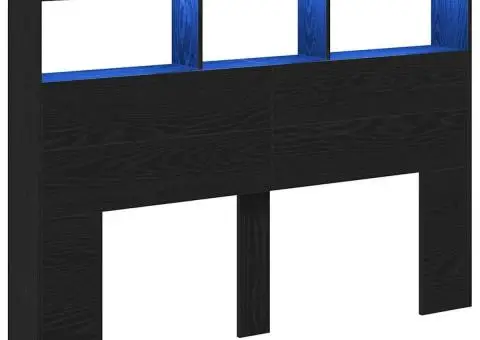 Dulap pentru tăblie cu LED Stejar negru 140x17x102 cm - 3/5