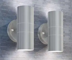 vidaXL Aplică LED perete exterior 2 buc, oțel inoxidabil, sus/jos