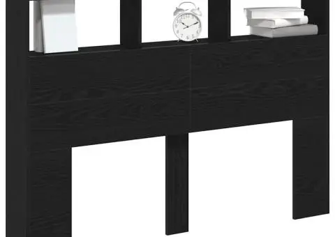 Dulap pentru tăblie cu LED Stejar negru 140x17x102 cm - 5/5