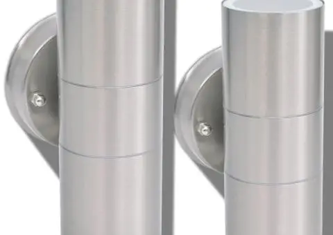 Aplică LED perete exterior 2 buc, oțel inoxidabil, sus/jos - 3/5