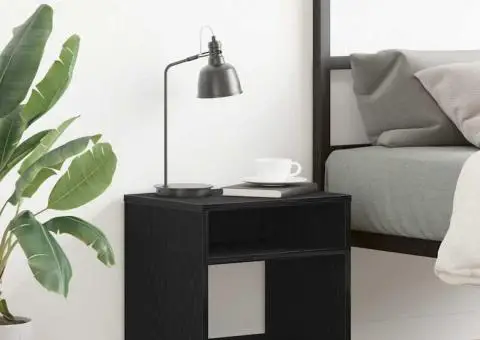 Noptiera stejar negru 40x30x40 cm lemn prelucrat - 1/5