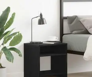 vidaXL Noptiera stejar negru 40x30x40 cm lemn prelucrat