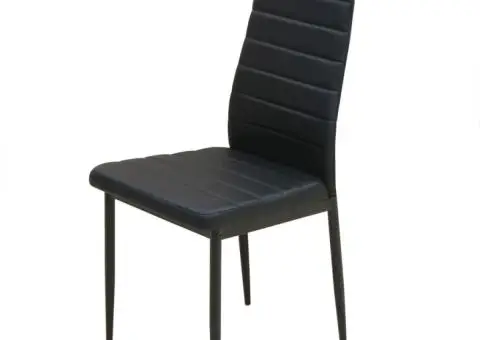 Set masă și scaune de bucătărie, negru, 5 piese - 3/5