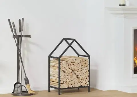 Suport pentru lemne de foc negru Oțel laminat la rece - 1/5