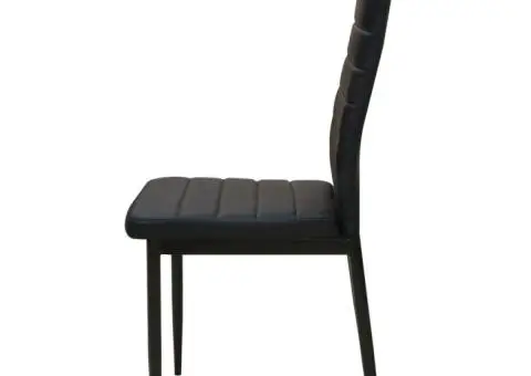 Set masă și scaune de bucătărie, negru, 5 piese - 5/5