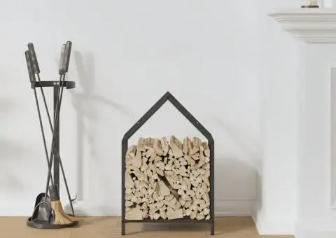 Suport pentru lemne de foc negru Oțel laminat la rece - 3/5