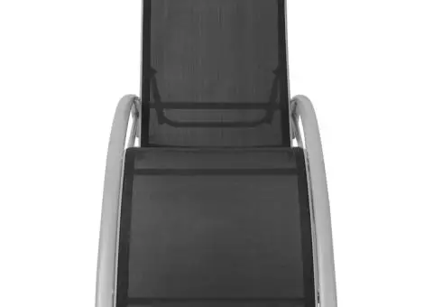 Șezlong de plajă, negru, aluminiu - 2/5