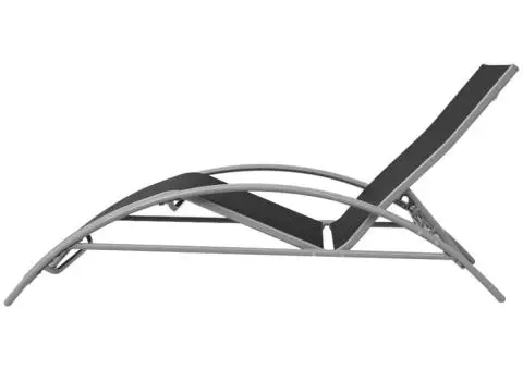 Șezlong de plajă, negru, aluminiu - 3/5