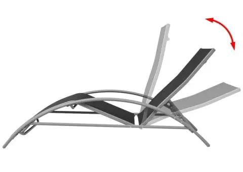 Șezlong de plajă, negru, aluminiu - 4/5