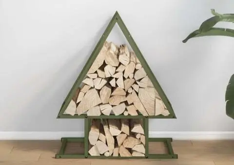 Suport pentru lemne de foc Verde măsline Oțel laminat la rece - 3/5
