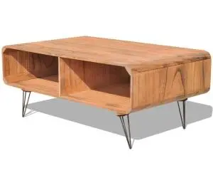 vidaXL Măsuță de cafea, 90x55,5x38,5 cm, maro, lemn masiv de paulownia