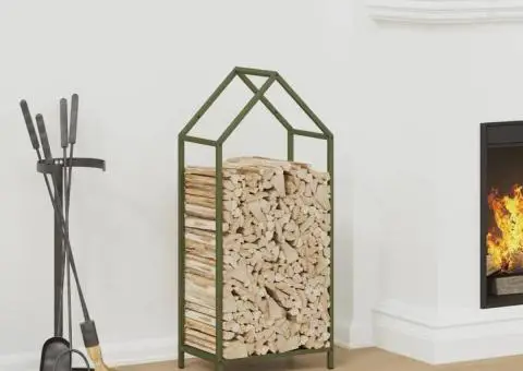 Suport pentru lemne de foc Verde măsline Oțel laminat la rece - 1/5