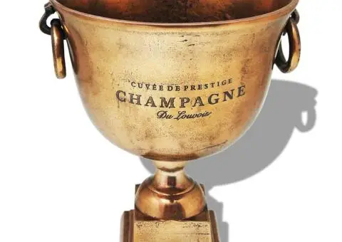 Frapieră pentru șampanie, model cupă trofeu, maro - 1/5